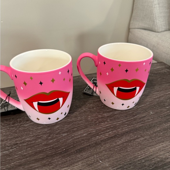 Cobwebs & Cauldron Halloween Vampire FANGS Halloween “Soft touch “ Mugs - Picture 5 of 7